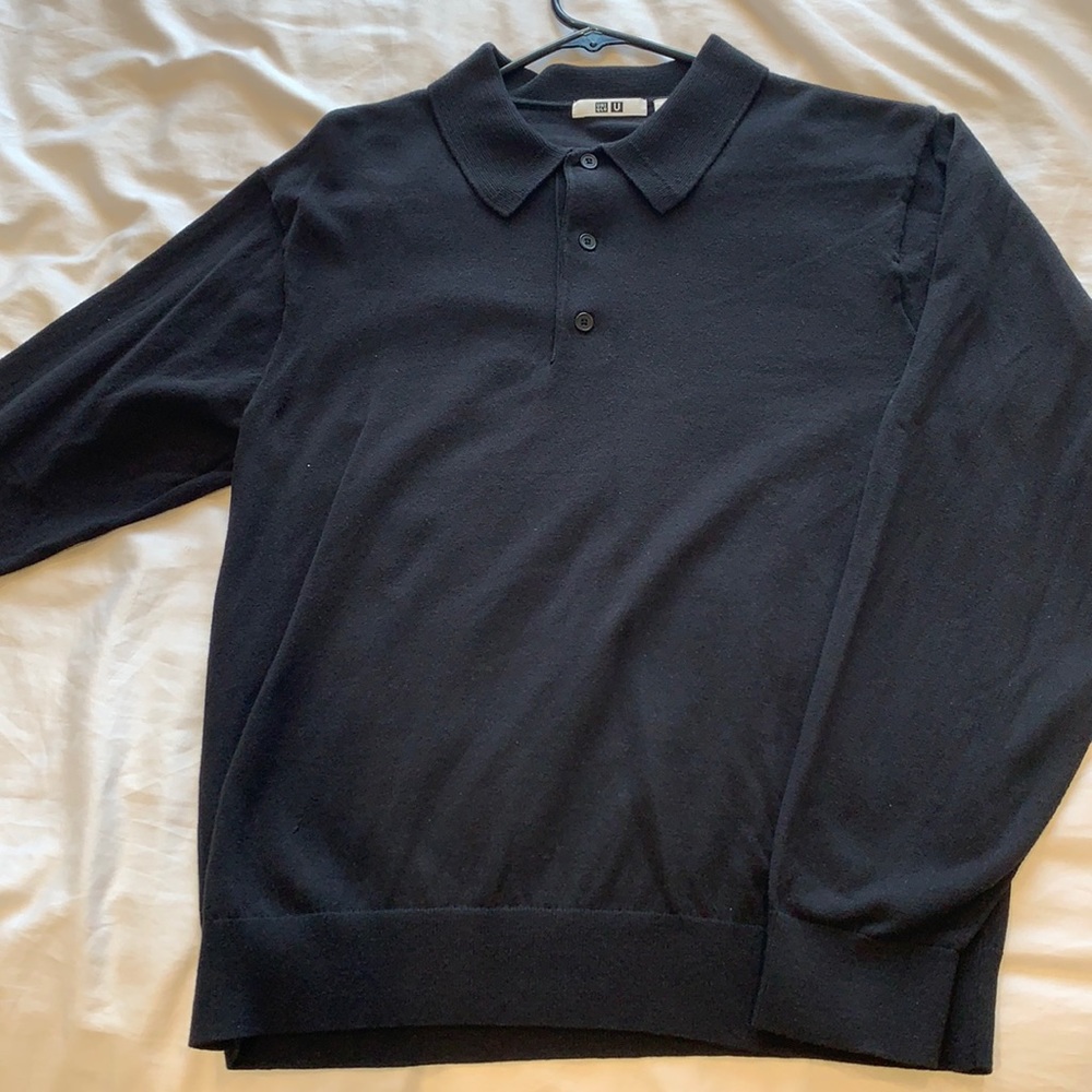 Uniqlo U Black Long Sleeve Polo.